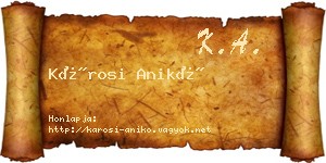 Károsi Anikó névjegykártya