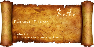 Károsi Anikó névjegykártya